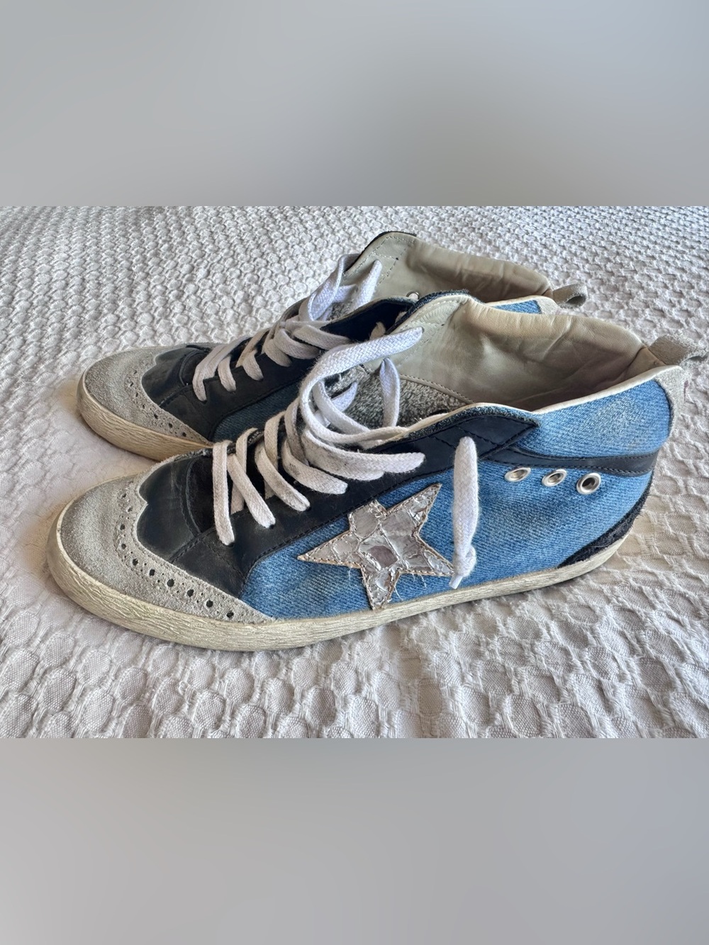 Private edition denim + silver star golden goose euro 38 midstars